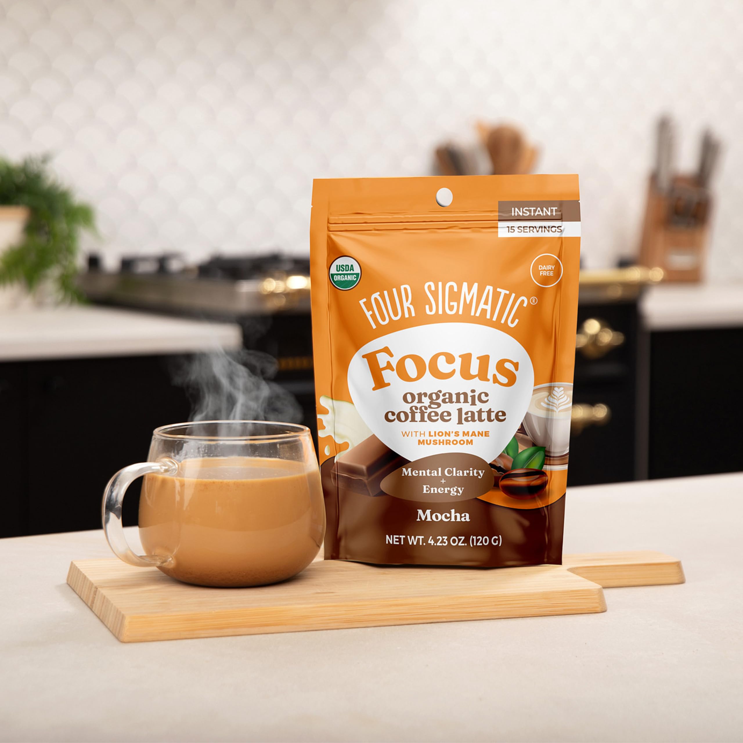 Amazon.com : Four Sigmatic Mocha Focus Mushroom Coffee Latte